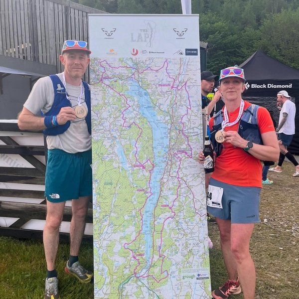 Townshend Performance athlete finishing The Lap, Lake Windermere Ultra