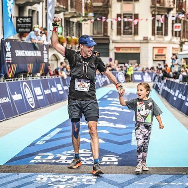 Townshend Performance athlete finishing UTMB in Chamonix
