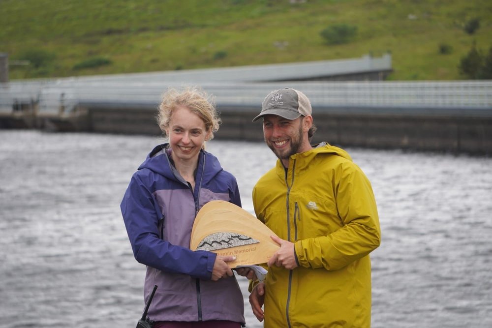 Mark receiving the trophy for 1st place at the Spelga Skyline race