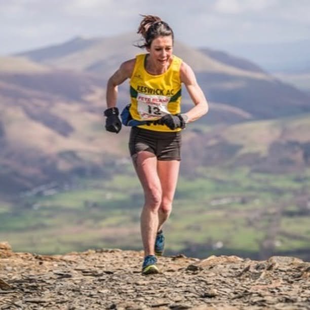 Philippa racing for Keswick AC at the Coledale Horseshoe fell race